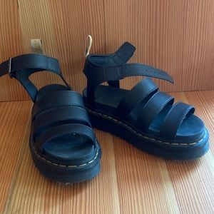 Strappy platform Doc Martin sandals